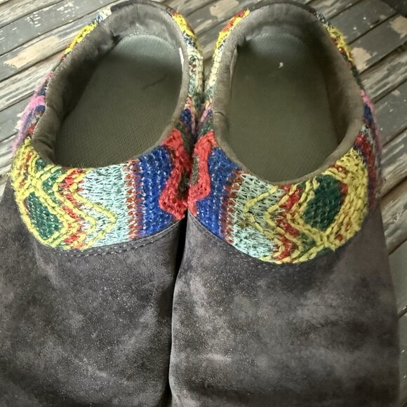 Dansko Gray Suede and Knit Cuff Brittany Clogs Sz. 40 - Picture 7 of 10